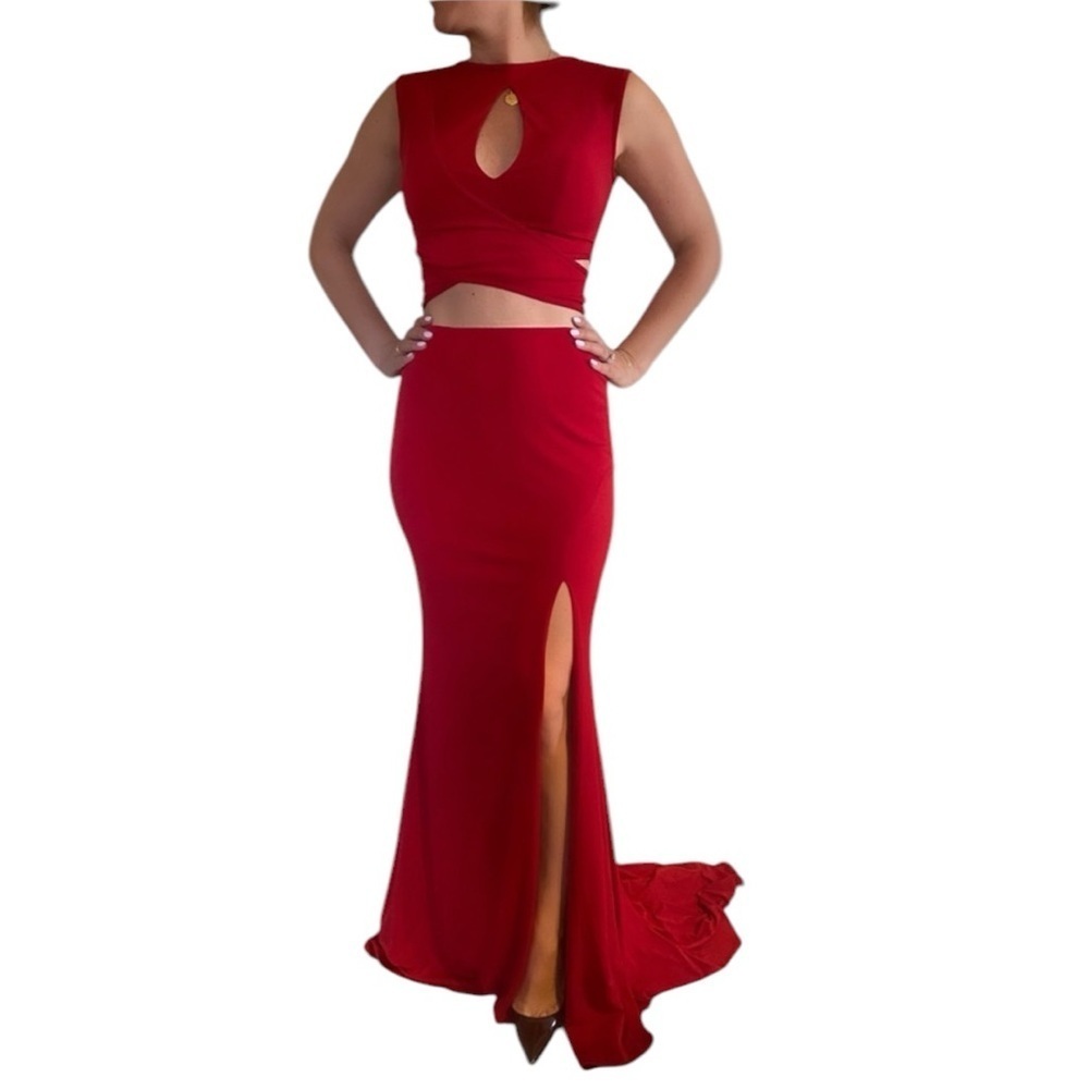 Jovani Skirt Set Red